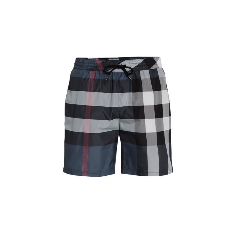 Trendy Designer Karo Shorts Schwarz