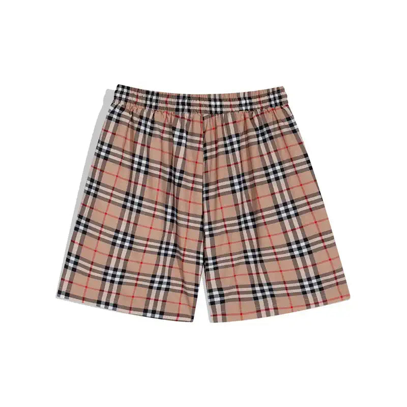 Trendy Designer Karo Shorts Beige